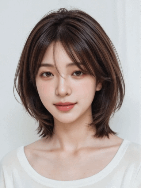 중단발 레이어드컷 · 볼륨매직 · 밀크브라운 — Mid-Length Layered Cut · Volume Magic · Milk Brown · 여의도 헤어 룩북 / Salon de Marshall Yeouido hair lookbook